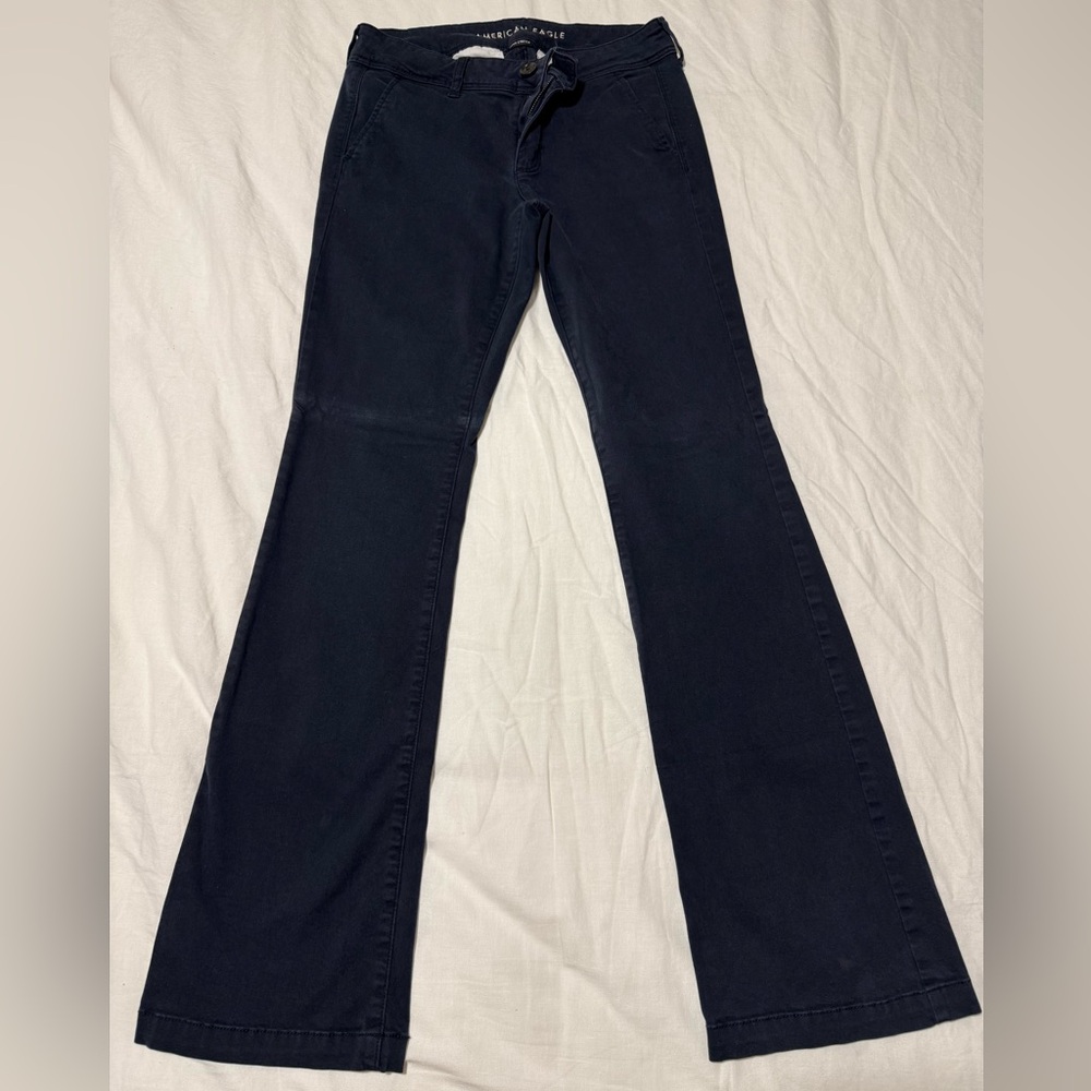 American Eagle Super Stretch Bootcut Khaki Pant, Navy, SET OF 2